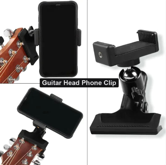 Phone Guitar Clip Stand - Hands-Free Recording & Streaming for Musicians